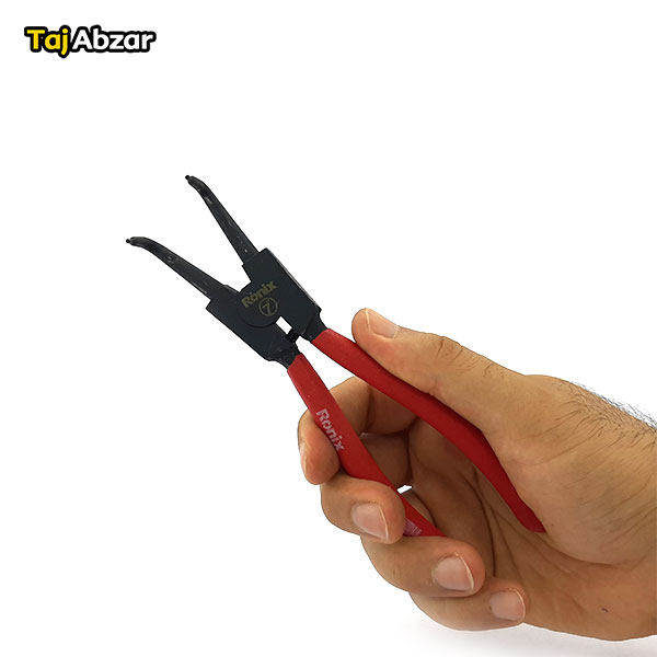 انبر خار باز کن سر کج رونیکس مدل RH-1737- در دست