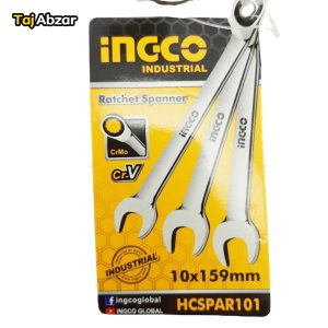 آچار یک سر جغجغه سایز 10 اینکو مدل HCSPAR101- مشخصات روی بسته بندی