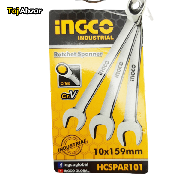 آچار یک سر جغجغه سایز 10 اینکو مدل HCSPAR101- مشخصات روی بسته بندی