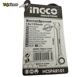 آچار یک سر جغجغه سایز 10 اینکو مدل HCSPAR101- مشخصات پشت بسته بندی