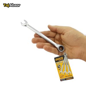 آچار یک سر جغجغه سایز 10 اینکو مدل HCSPAR101- در دست