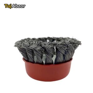 فرچه سیمی کاسه ای بافته شده ورگا قطر 75 میلی متری
