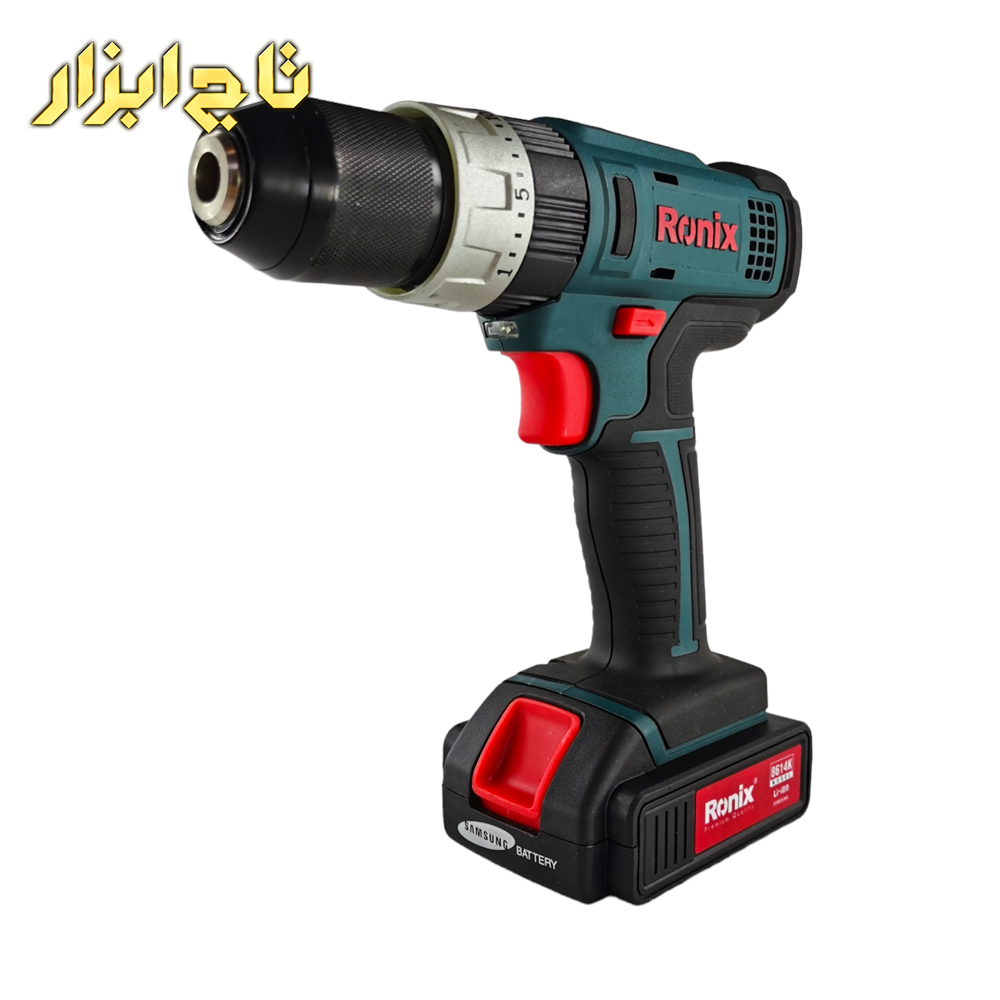 دریل پیچ گوشتی چکشی شارژی رونیکس 8614k ازنمای رو به رو