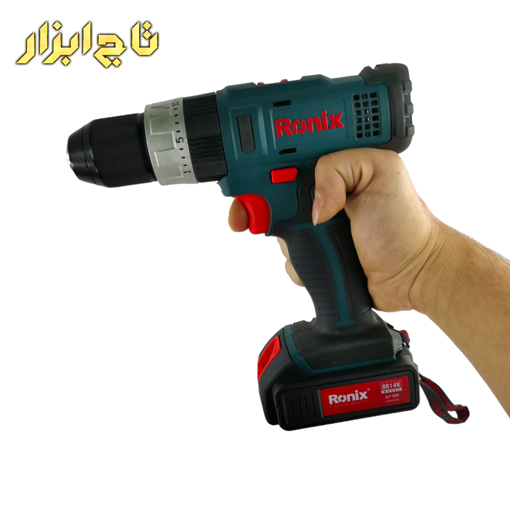 دریل پیچ گوشتی شارژی رونیکس مدل 8614k ازنمای رو به رو
