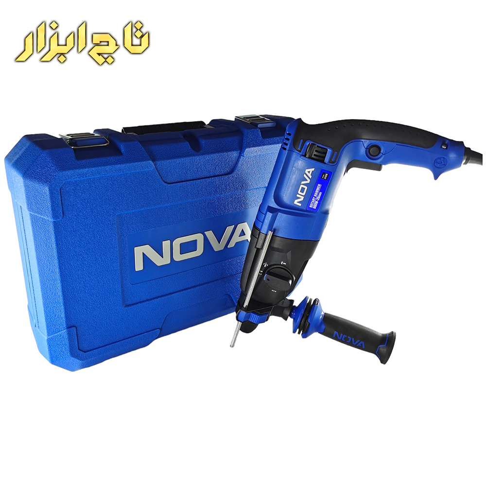 دریل دارای کیف مقاوم بتن کن سه حالته 26 میلیمتری 800 وات نووا مدل 2426