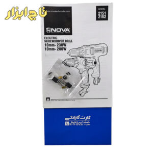 کارت گارانتی پیچ گوشتی برقی دوسرعته 280 وات نووا مدل 2152