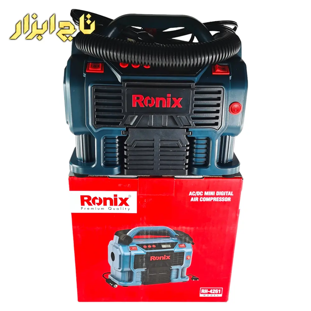 مینی کمپرسور سه کاره فندکی و برق شهری رونیکس دارای صفحه نمایش مدل RH-4261